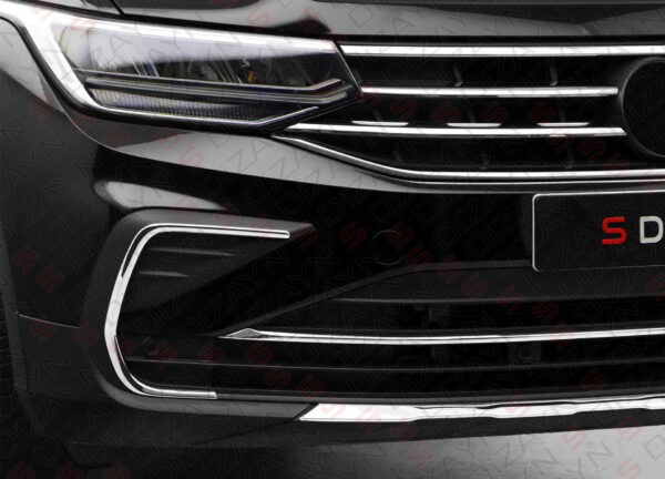 Nebelscheinwerfer Leiste Edelstahl Chrom 2-tlg für VW Tiguan Facelift ab 2020 – Bild 2