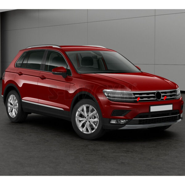 Kühlergrill Grilleisten Edelstahl Chrom 2-tlg für VW Tiguan 2016-2020 – Bild 6