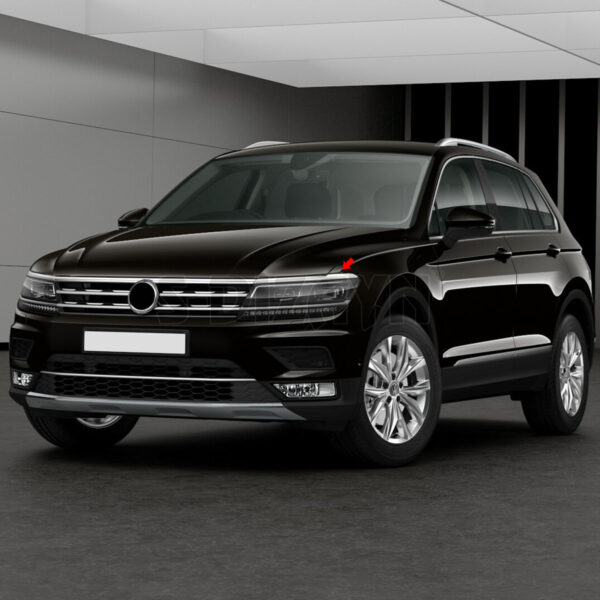 Scheinwerfer Leiste Edelstahl Chrom 3-tlg für VW Tiguan II 2016-2020 – Bild 2