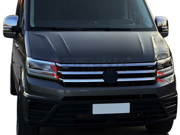 Kühlergrill Vorne Grill Leisten Edelstahl Chrom 4-tlg für VW Crafter 2017-2021 – Bild 6