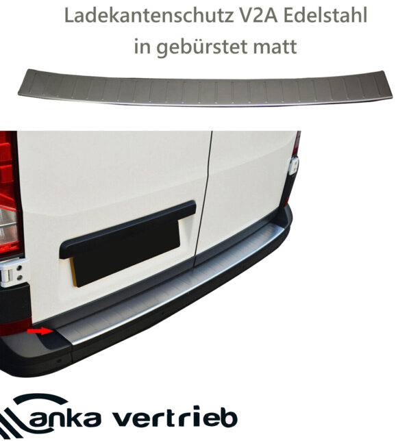 Gebürstet Ladekantenschutz Edelstahl mit Abkantung für VW CRAFTER 2017- – Bild 2