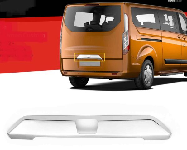 Edelstahl Kofferraumleiste für Ford Transit Custom Heckklappe mit Kamera