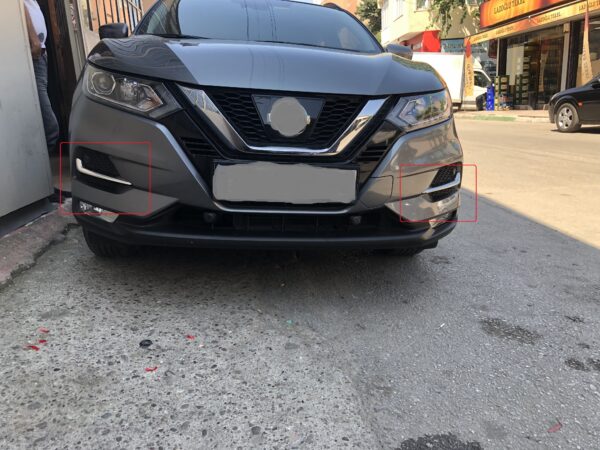 Nebelscheinwerfer Leiste Edelstahl für NISSAN QASHQAI II Facelift