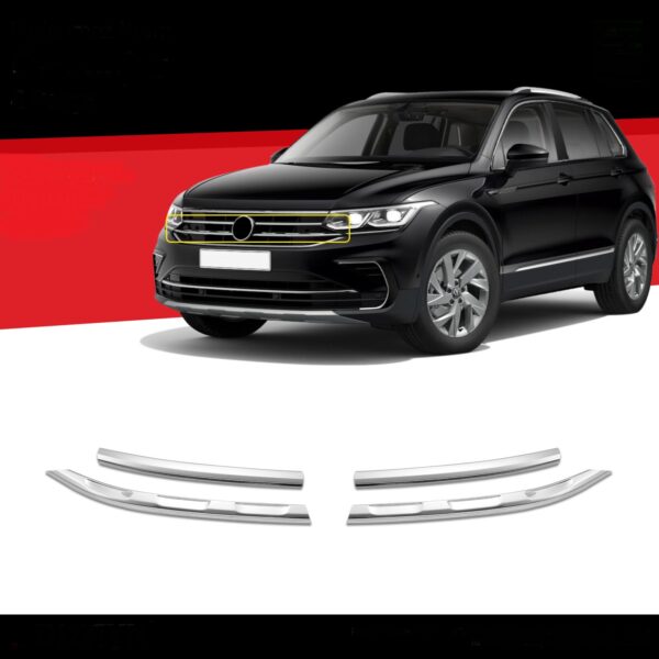 Edelstahl Kühlergrill Leisten 4-tlg für VW Tiguan II Allspace Facelift ab 2020>