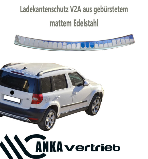 Gebürstet Ladekantenschutz Edelstahl mit Abkantung für SKODA YETI 2009-2013 – Bild 2